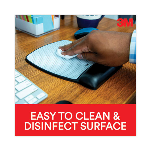 Image of 3M Antimicrobial Gel Compact Mouse Pad with Wrist Rest, 8.6 x 6.75, Black
