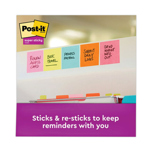 Image of Post-it® Dispenser Notes Super Sticky Pop-up 3 x 3 Note Refill, 3" x 3", Supernova Neons Collection Colors, 90 Sheets/Pad, 6 Pads/Pack