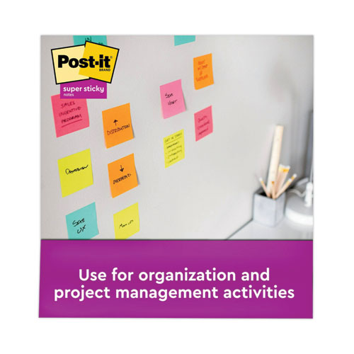Image of Post-it® Dispenser Notes Super Sticky Pop-up 3 x 3 Note Refill, 3" x 3", Supernova Neons Collection Colors, 90 Sheets/Pad, 6 Pads/Pack