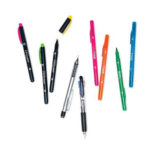 Image of Tombow® Creative Notetaking Kit, 0.7mm Ballpoint Pen, 0.5mm HB Pencil, (4) Bullet/Chisel Tip Markers,(3) Chisel/Fine Tip Highlighters