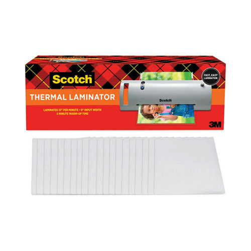 Image of Scotch Thermal Laminator Value Pack, Two Rollers, 9" Max Document Width, 5 Mil Max Document Thickness