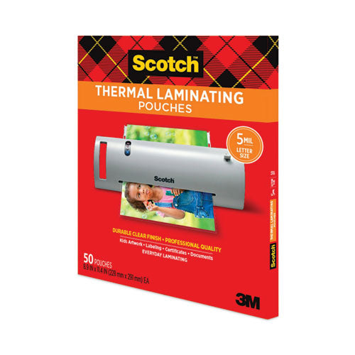 Image of Scotch Laminating Pouches, 5 Mil, 9" X 11.5", Gloss Clear, 50/pack
