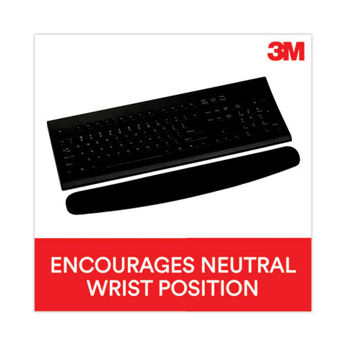 Image of 3M Antimicrobial Foam Keyboard Wrist Rest, 18 x 2.75, Black