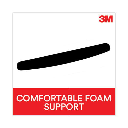 Image of 3M Antimicrobial Foam Keyboard Wrist Rest, 18 x 2.75, Black