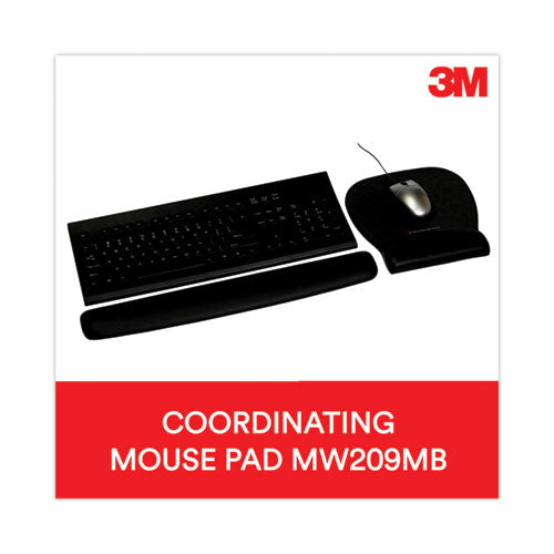 Image of 3M Antimicrobial Foam Keyboard Wrist Rest, 18 x 2.75, Black