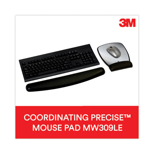 Image of 3M Antimicrobial Gel Compact Keyboard Wrist Rest, 18 x 2.75, Black
