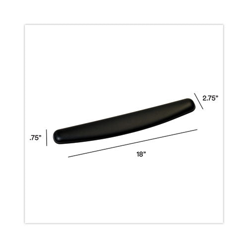 Image of 3M Antimicrobial Gel Compact Keyboard Wrist Rest, 18 x 2.75, Black