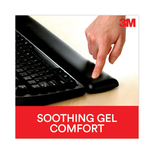 Image of 3M Antimicrobial Gel Large Keyboard Wrist Rest, 19 x 2.75, Black