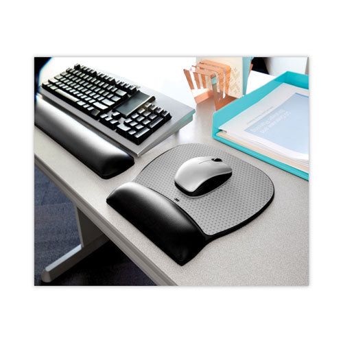 Image of 3M Antimicrobial Gel Large Keyboard Wrist Rest, 19 x 2.75, Black