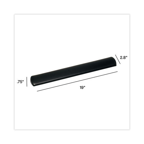 Image of 3M Antimicrobial Gel Large Keyboard Wrist Rest, 19 x 2.75, Black