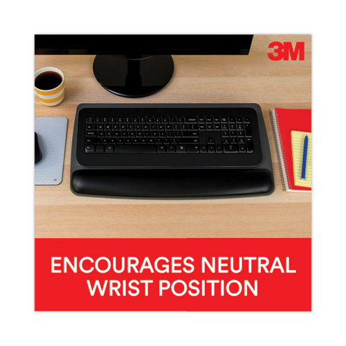 Image of 3M Antimicrobial Gel Keyboard Wrist Rest Platform, 19.6 x 10.6, Black/Gray/Silver