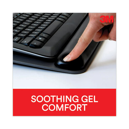 Image of 3M Antimicrobial Gel Keyboard Wrist Rest Platform, 19.6 x 10.6, Black/Gray/Silver