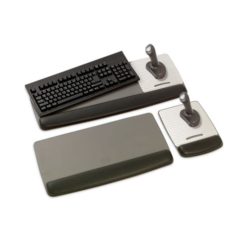 Image of 3M Antimicrobial Gel Keyboard Wrist Rest Platform, 19.6 x 10.6, Black/Gray/Silver