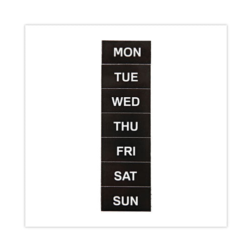 Image of MasterVision® Heavy-Duty Board Magnet Labels, Days of the Week (Monday-Sunday), 1" Tall, White Characters, Black Background, 7/Pack