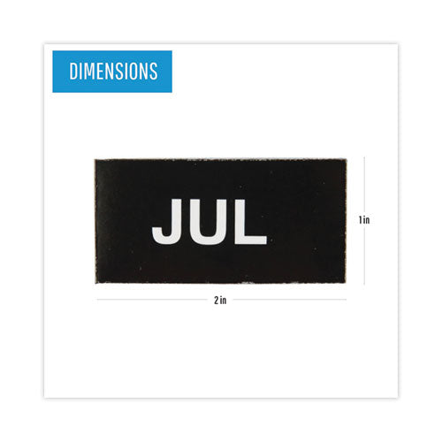 Image of MasterVision® Heavy-Duty Board Magnet Labels, Months of the Year (January-December), 1" Tall, White Characters, Black Background, 12/Pack