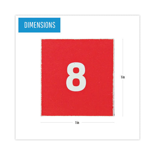Image of MasterVision® Heavy-Duty Board Magnet Labels, Calendar Dates (1-31), 1" Tall, White Characters, Red Background, 35/Pack