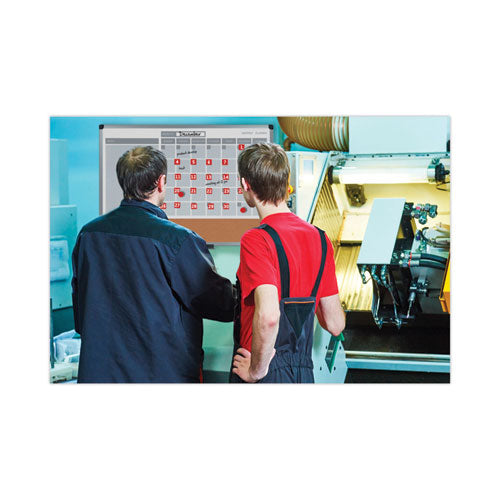 Image of MasterVision® Heavy-Duty Board Magnet Labels, Calendar Dates (1-31), 1" Tall, White Characters, Red Background, 35/Pack
