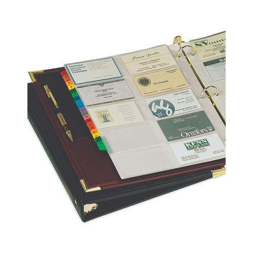 Image of Cardinal® Business Card Refill Pages, For 2 X 3.5 Cards, Clear, 20 Cards/sheet, 10 Sheets/pack