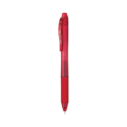 Image of Pentel® EnerGel-X Gel Pen, Retractable, Fine 0.5 mm, Red Ink, Translucent Red/Red Barrel, Dozen