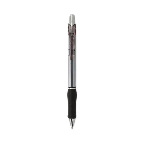 Image of Pentel® R.S.V.P. Super RT Ballpoint Pen, Retractable, Medium 0.7 mm, Black Ink, Clear/Black Barrel, Dozen