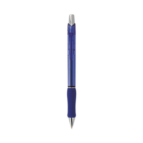 Image of Pentel® R.S.V.P. Super RT Ballpoint Pen, Retractable, Medium 0.7 mm, Blue Ink, Translucent Blue/Blue Barrel, Dozen
