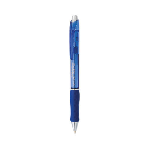 Image of Pentel® R.S.V.P. Super RT Ballpoint Pen, Retractable, Medium 1 mm, Blue Ink, Translucent Blue/Blue Barrel, Dozen