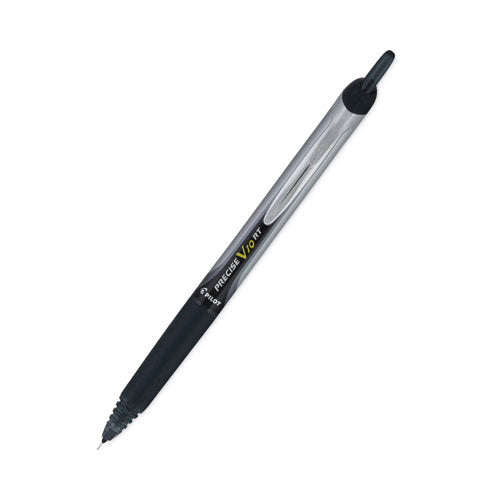 Image of Pilot® Precise V10RT Rollerball Pen, Retractable, Bold 1 mm, Black Ink, Black Barrel, Dozen