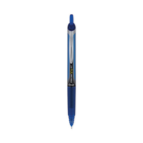Image of Pilot® Precise V10RT Rollerball Pen, Retractable, Bold 1 mm, Blue Ink, Blue Barrel, Dozen