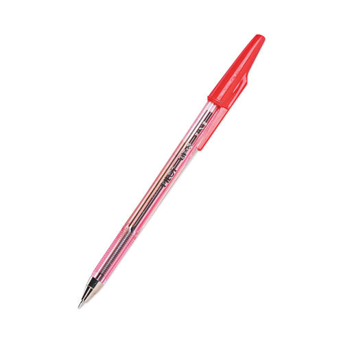 Image of Pilot® Better Ballpoint Pen, Stick, Fine 0.7 Mm, Red Ink, Translucent Red Barrel, Dozen