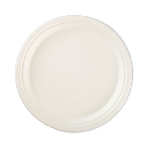 Image of Hefty® ECOSAVE Tableware, Plate, Sugarcane, 10.13" dia, White, 16/Pack