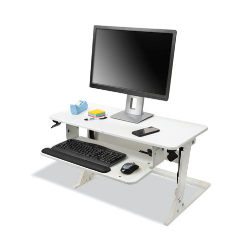Image of 3M Precision Standing Desk, 35.4" x 23.2" x 6.2" to 20", White