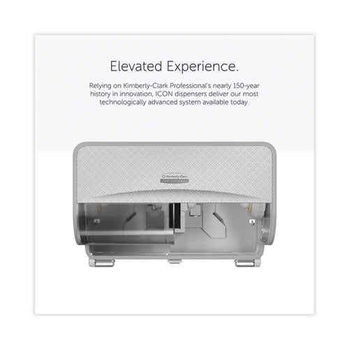Image of Kimberly-Clark Professional ICON Coreless Standard Roll Toilet Paper Dispenser, 8.43 x 13 x 7.25, Silver Mosaic
