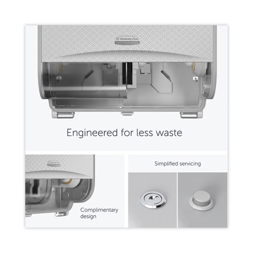 Image of Kimberly-Clark Professional ICON Coreless Standard Roll Toilet Paper Dispenser, 8.43 x 13 x 7.25, Silver Mosaic