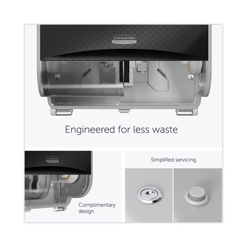 Image of Kimberly-Clark Professional ICON Coreless Standard Roll Toilet Paper Dispenser, 8.43 x 13 x 7.25, Black Mosaic