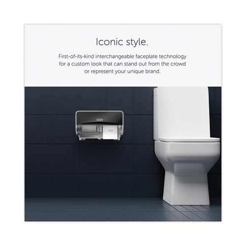Image of Kimberly-Clark Professional ICON Coreless Standard Roll Toilet Paper Dispenser, 8.43 x 13 x 7.25, Black Mosaic