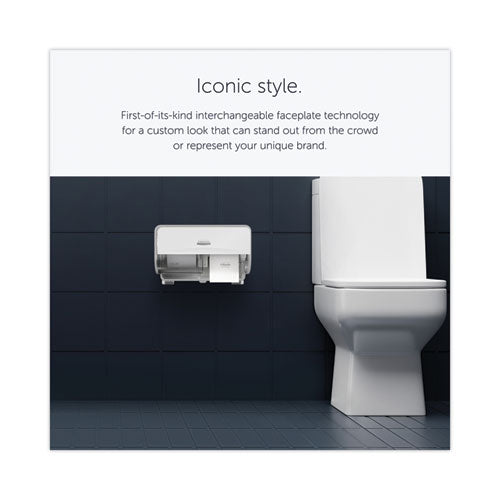 Image of Kimberly-Clark Professional ICON Coreless Standard Roll Toilet Paper Dispenser, 8.43 x 13 x 7.25, Silver Mosaic