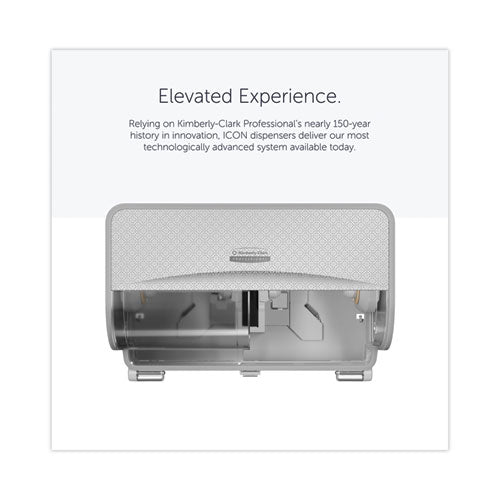 Image of Kimberly-Clark Professional ICON Coreless Standard Roll Toilet Paper Dispenser, 8.43 x 13 x 7.25, White Mosaic