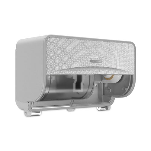 Image of Kimberly-Clark Professional ICON Coreless Standard Roll Toilet Paper Dispenser, 8.43 x 13 x 7.25, Silver Mosaic