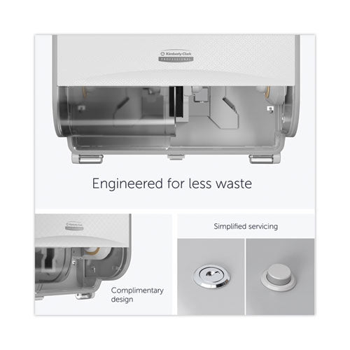 Image of Kimberly-Clark Professional ICON Coreless Standard Roll Toilet Paper Dispenser, 8.43 x 13 x 7.25, White Mosaic