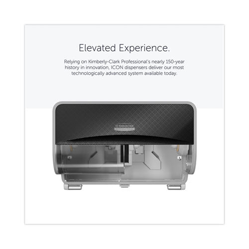 Image of Kimberly-Clark Professional ICON Coreless Standard Roll Toilet Paper Dispenser, 8.43 x 13 x 7.25, Black Mosaic