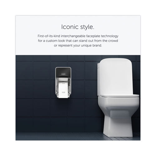 Image of Kimberly-Clark Professional ICON Coreless Standard Roll Toilet Paper Dispenser, 7.18 x 13.37 x 7.06, Black Mosaic