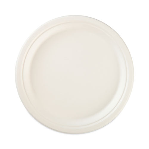 Image of Hefty® ECOSAVE Tableware, Plate, Sugarcane, 6.75" dia, White, 30/Pack, 12 Packs/Carton