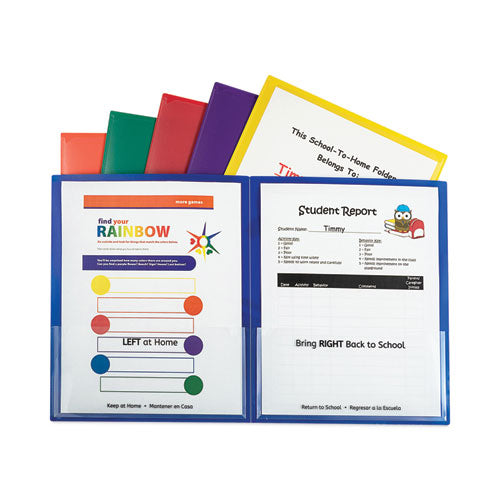 Image of C-Line® Classroom Connector Folders, 11 X 8.5, Clear/assorted, 6/pack