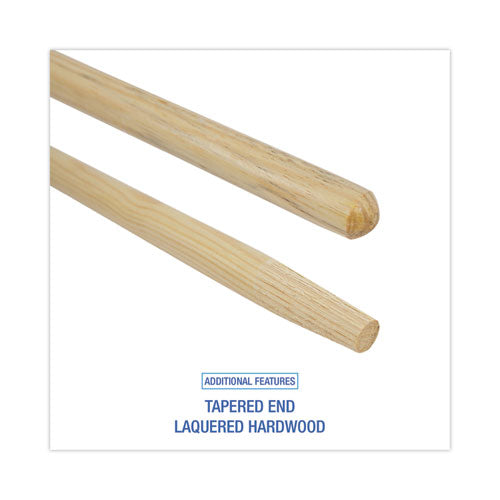 Image of Boardwalk® Tapered End Broom Handle, Lacquered Pine, 1.13" dia x 60", Natural