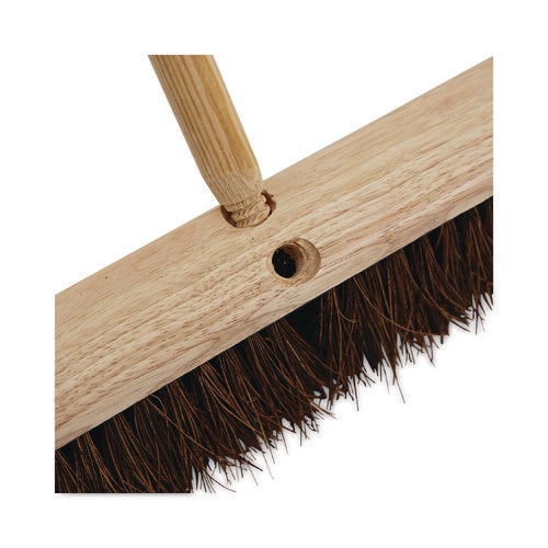 Image of Boardwalk® Heavy-Duty Threaded End Lacquered Hardwood Broom Handle, 1.13" dia x 60", Natural