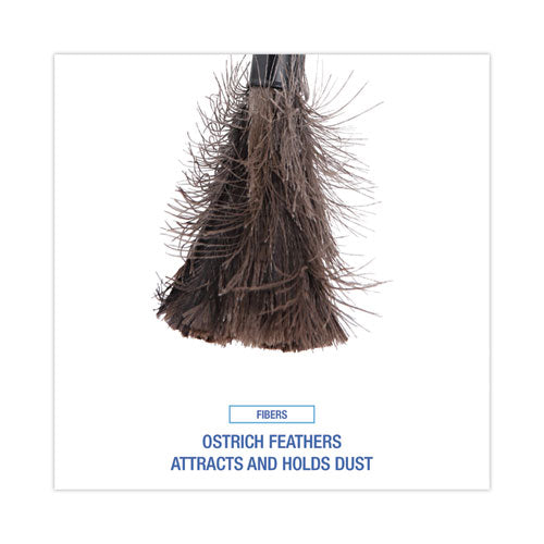 Image of Boardwalk® Ostrich Feather Duster, 9" to 14" Retractable Plastic Handle