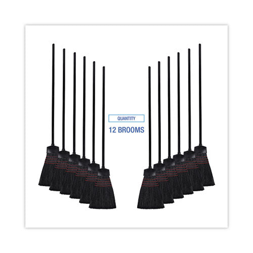 Image of Boardwalk® Maid Broom, Plastic Bristles, 54" Overall Length, Dozen