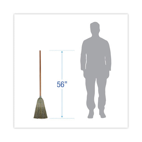 Image of Boardwalk® Warehouse Broom, Yucca Corn Fiber Bristles, 56" Overalll Length, Natural, 12/carton