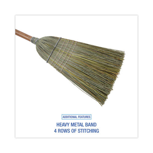Image of Boardwalk® Warehouse Broom, Yucca Corn Fiber Bristles, 56" Overalll Length, Natural, 12/carton