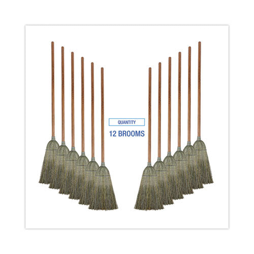 Image of Boardwalk® Warehouse Broom, Yucca Corn Fiber Bristles, 56" Overalll Length, Natural, 12/carton